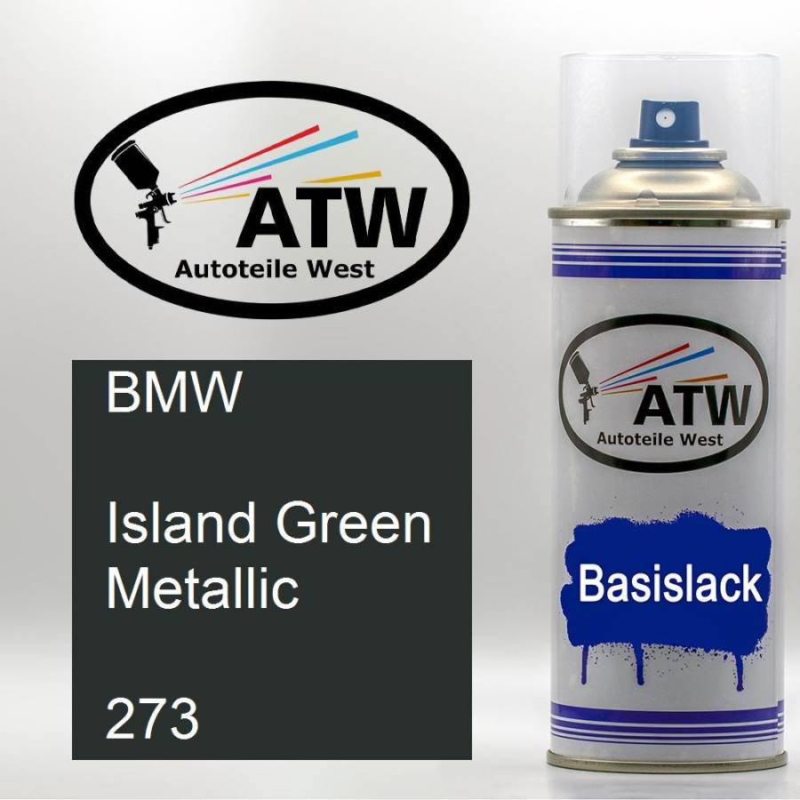 BMW, Island Green Metallic, 273: 400ml Sprühdose, von ATW Autoteile West.